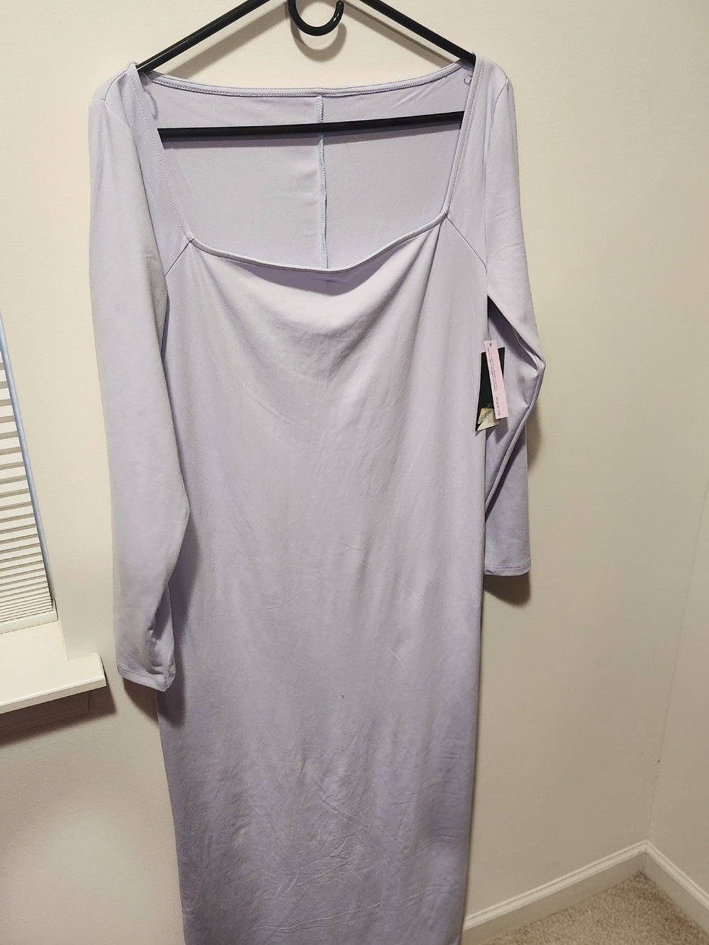 a new day Light Blue Long Sleeve Midi Dress